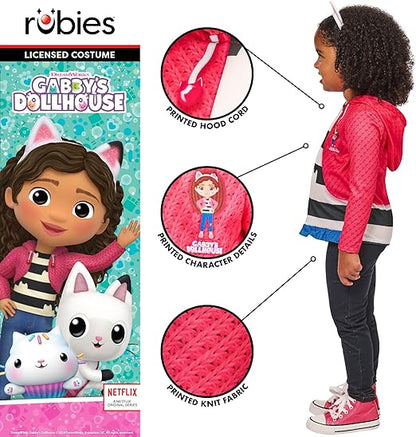 Rubies Fantasia infantil oficial da Casa de Bonecas da Gabby, vestido de festa para crianças.