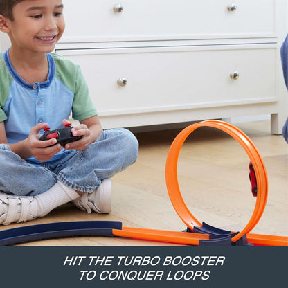 Carrinho de brinquedo Hot Wheels RC, Ferrari SF90 Stradale Assetto Fiorano com controle remoto na escala 1:64, para corridas dentro e fora da pista, com botão de impulso para aumentar a velocidade, JGD09