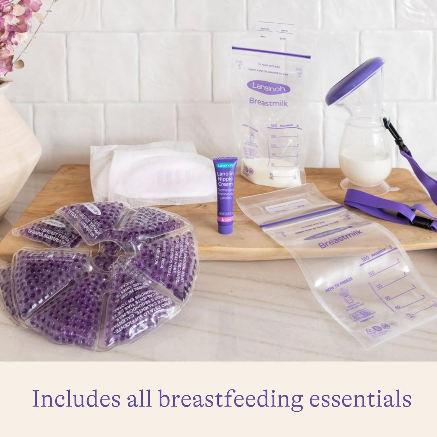 Lansinoh Kit para Bolsa de Maternidade - 13 Produtos Essenciais para o Pós-Parto e Amamentação - Presentes para Novas Mamães