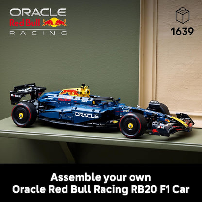 Kit de modelo de carro LEGO Technic Oracle Red Bull Racing RB20 F1 - Conjunto de construção colecionável de Fórmula 1 com motor V6 em escala 1:8, caixa de câmbio, direção e DRS - Ideia de presente para fãs de corrida adultos e adolescentes - 42206