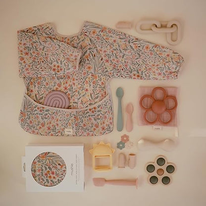 Mushie Babador para Desmame, Manga Longa | Babadores Impermeáveis com Mangas para Bebês e Crianças | Ajuste Regulável para 6 a 24 Meses