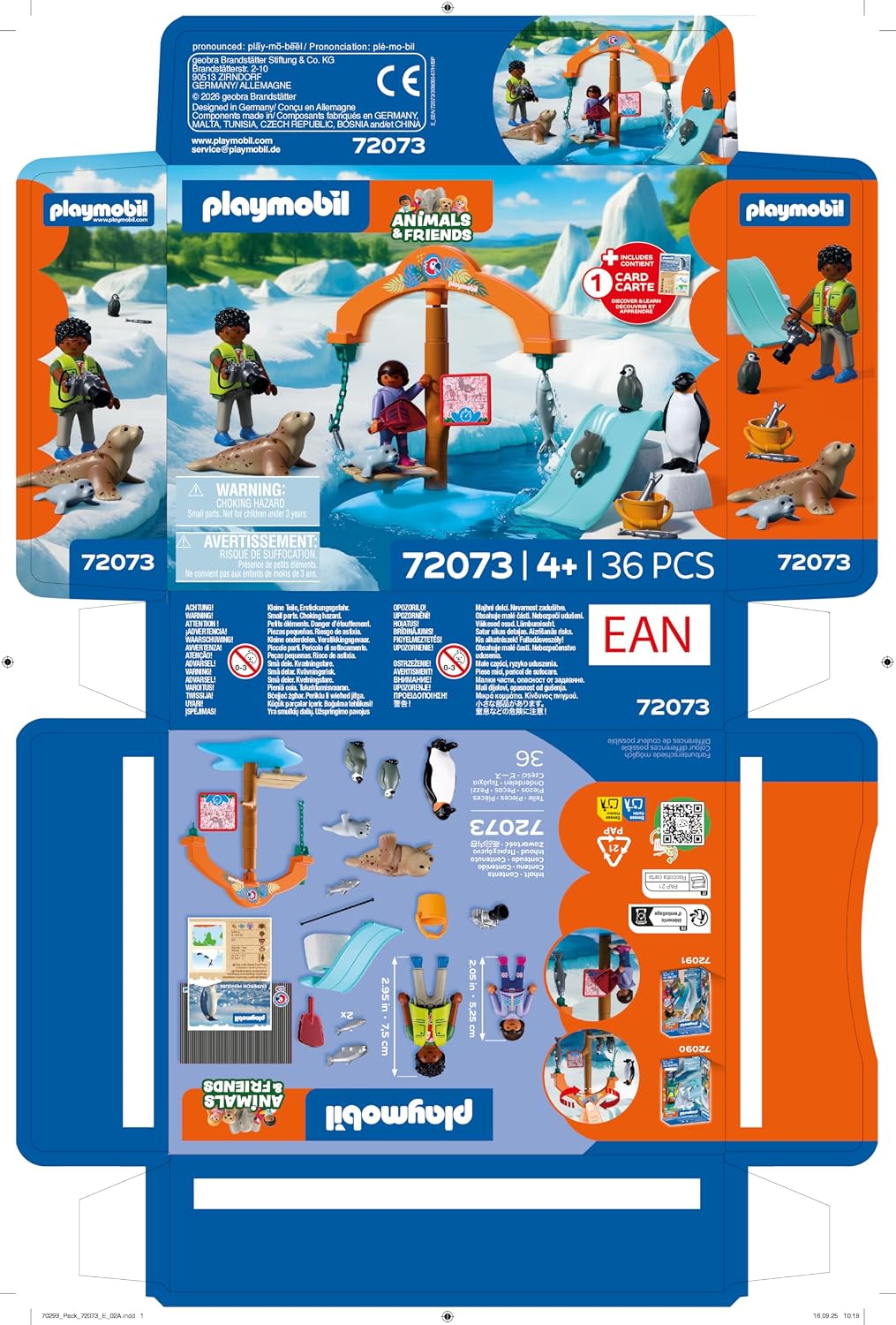 Playmobil | Animais e Amigos | Expedição no Gelo do Zoológico | Pinguins e focas com carrossel de alimentação | brinquedo infantil para crianças a partir de 4 anos | 72073