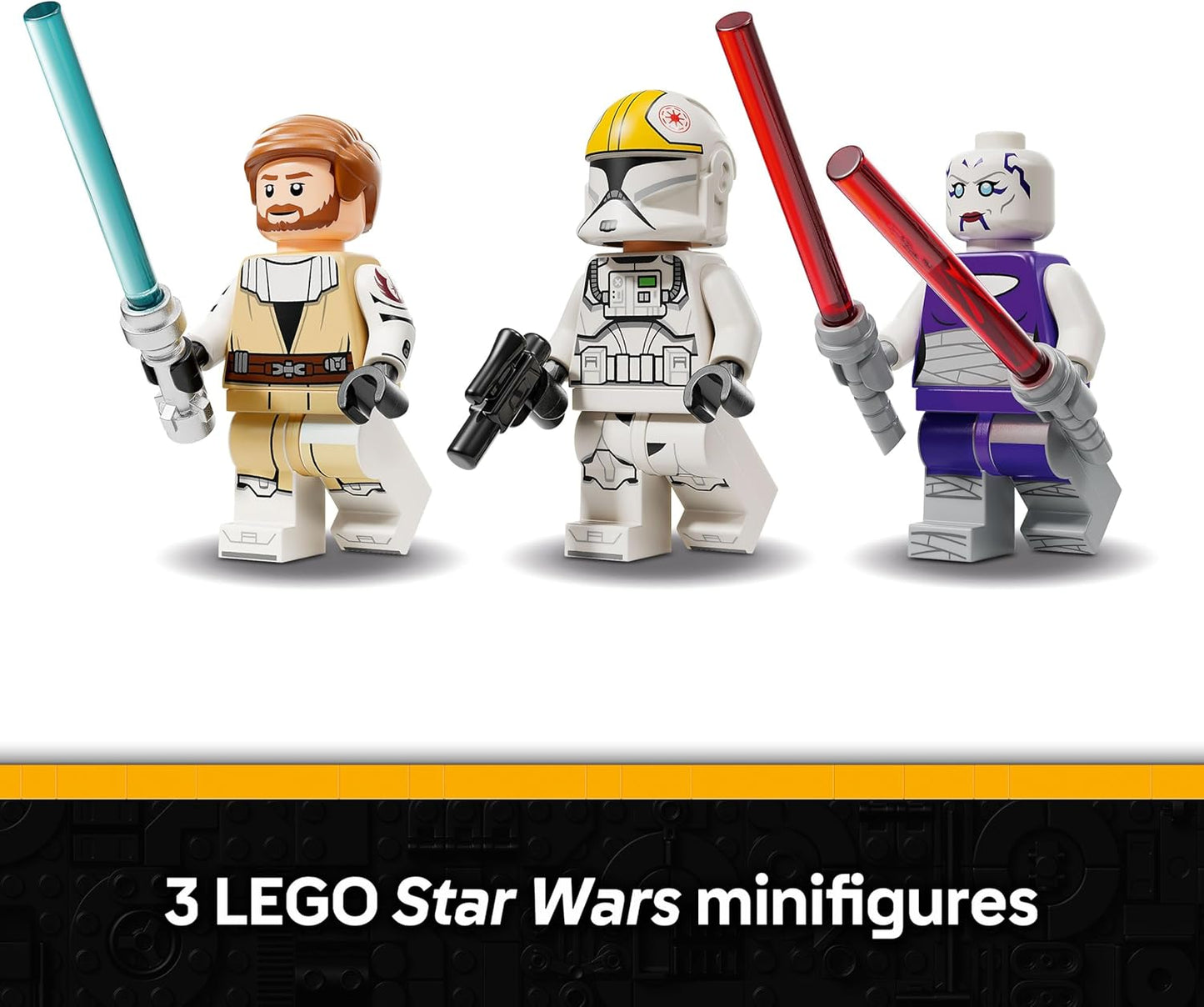 LEGO Star Wars 75432 V-19 Torrent Starfighter - Brinquedo de Construção - 3 Minifiguras, incluindo Obi-Wan Kenobi e Asajj Ventress com Sabres de Luz - Presente para Meninos a partir de 9 Anos e Fãs de The Clone Wars