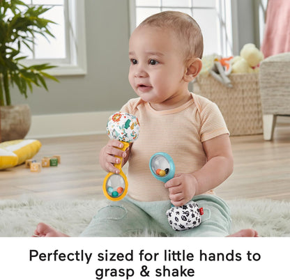 Chocalho e Maracas Fisher-Price Rattle 'n Rock - Brinquedo Sensorial para Bebês a partir de 3 Meses, HMF34