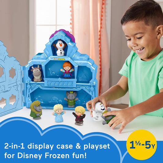 Fisher-Price Brinquedo infantil para crianças pequenas Disney Frozen Carry Along Castle Case Playset com figuras para brincar de fingir para crianças com mais de 18 meses