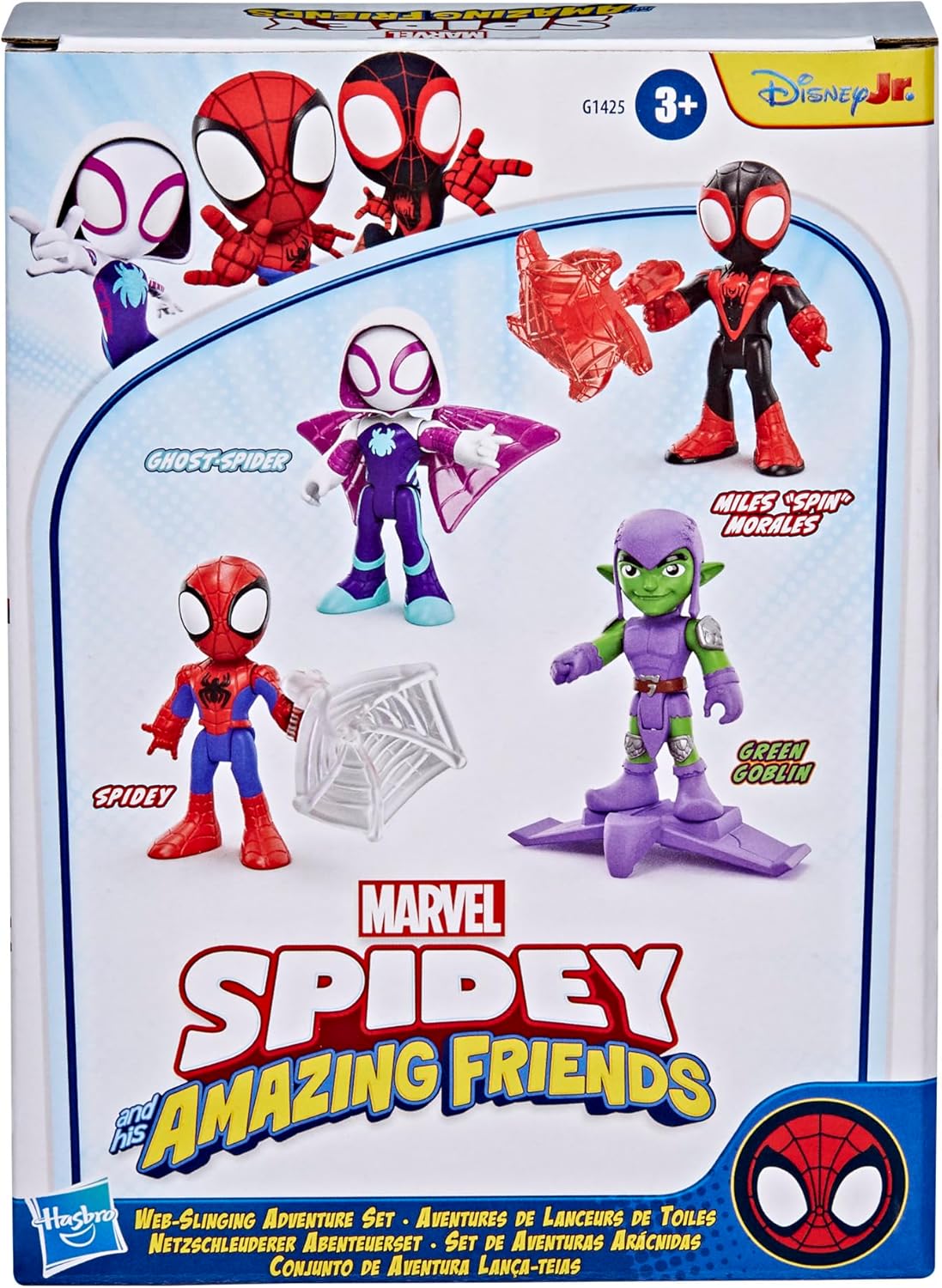 Conjunto de Aventuras de Lançamento de Teias do Homem-Aranha e seus Incríveis Amigos da Marvel, Figuras de Ação do Homem-Aranha, Verde