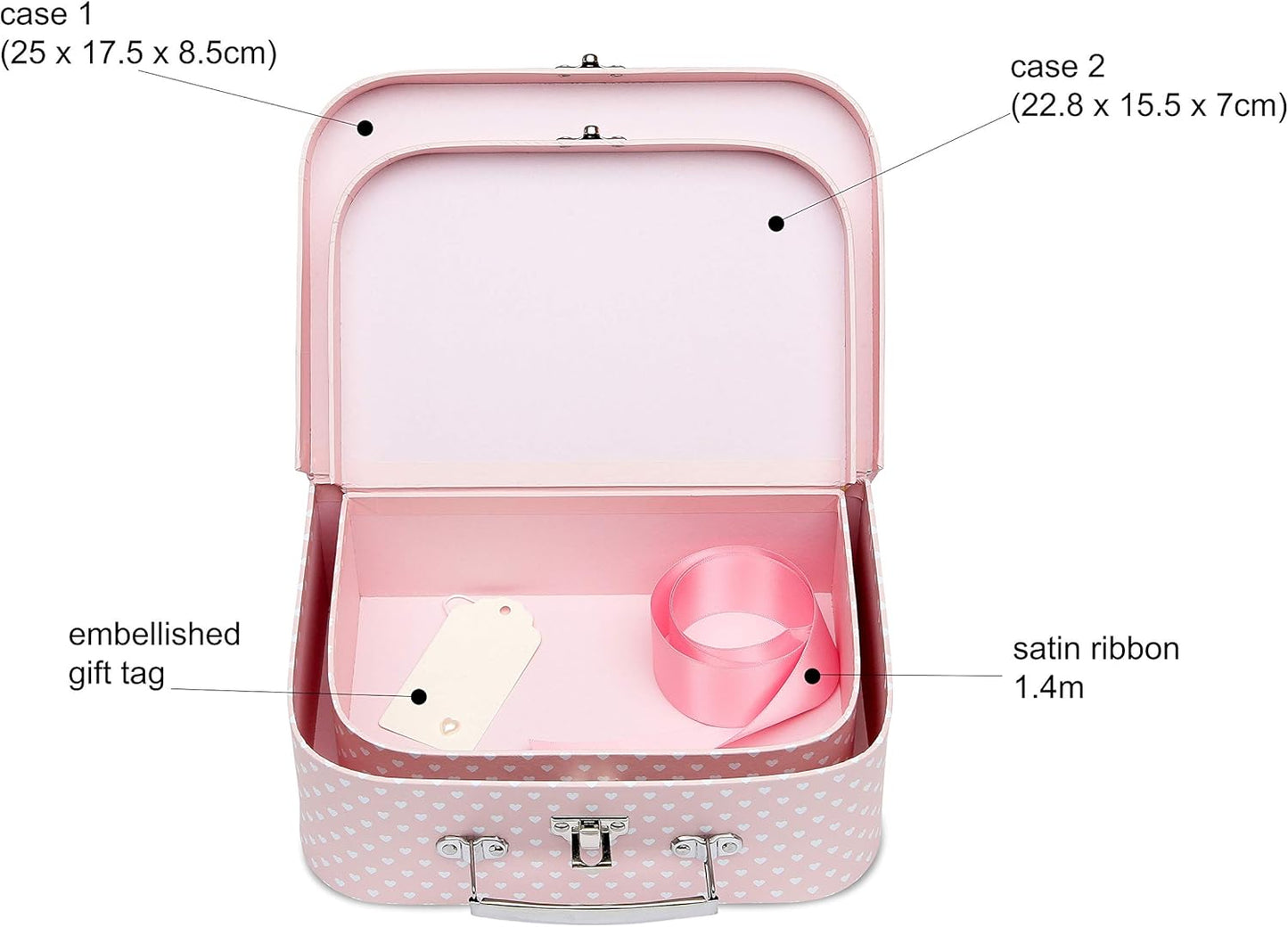 Baby Box Shop - Duas caixas prontas com fita de cetim e etiqueta para malas pequenas e médias, presentes para bebês, caixa de presente de chá de bebê faça você mesmo para meninos