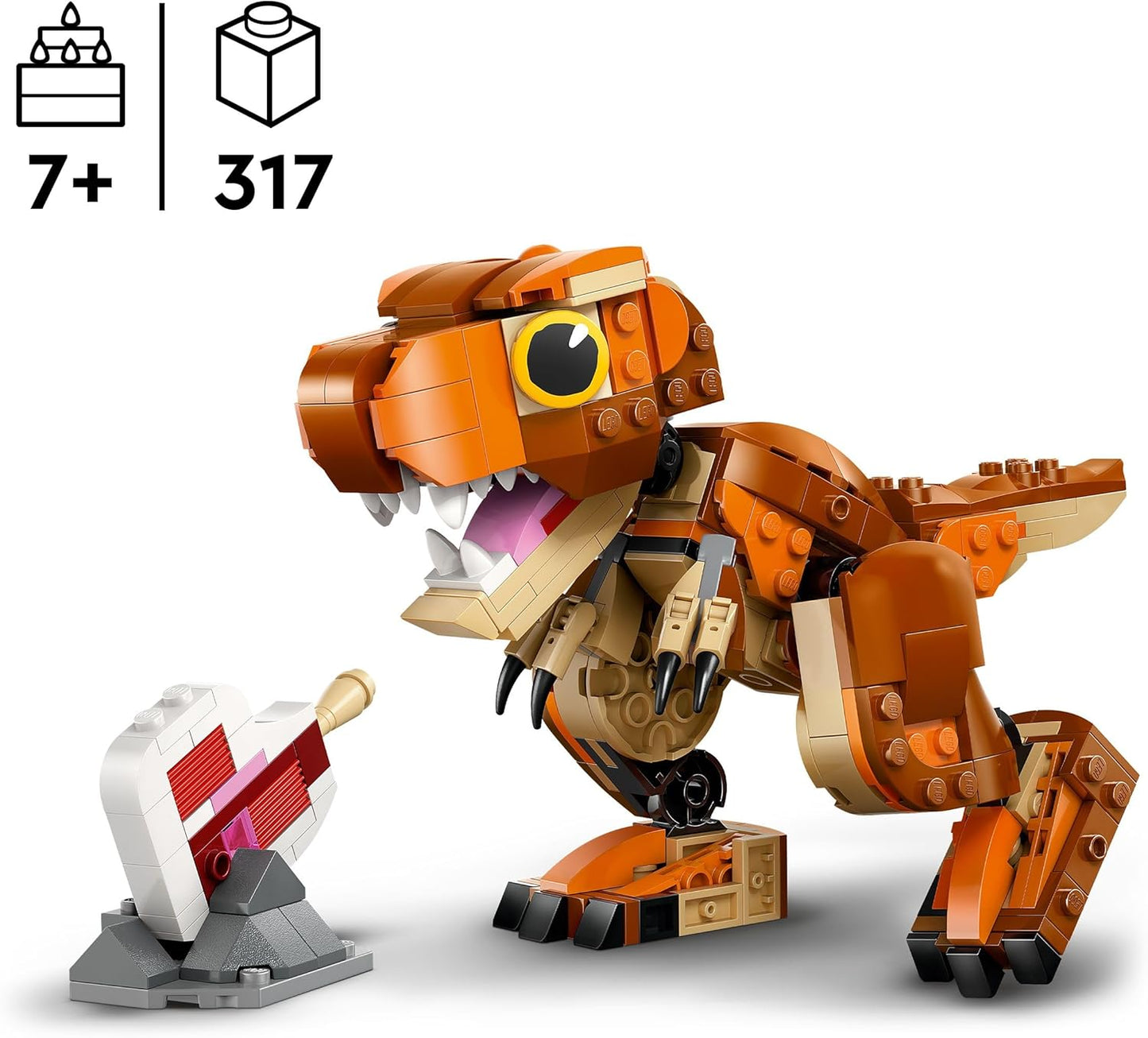 LEGO Jurassic World Little Eatie: Figura T. Rex - Brinquedo de dinossauro para meninos e meninas de mais de 7 anos, com mandíbulas móveis, cabeça e cauda - Presente de dinossauro para crianças