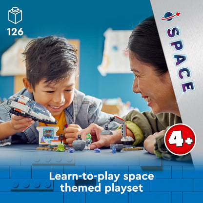 LEGO Urban Juego de descubrimiento de nave espacial y asteroide, juguete de estación espacial para niños y niñas a partir de 4 años, con una figura de extraterrestre y 2 minifiguras de astronauta para juegos de simulación, regalo