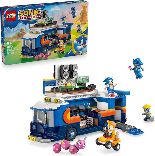 LEGO Sonic the Hedgehog Caminhão de Comando da Equipe Sonic - Conjunto Interativo com um Quadriciclo e 5 Figuras, incluindo Tails - Presente para meninos e meninas a partir de 8 anos e fãs de jogos - 77006