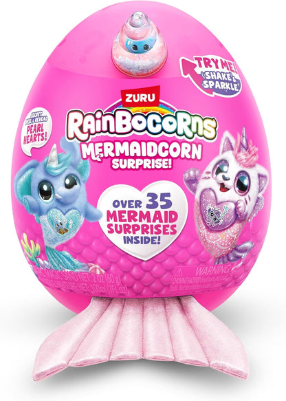 Rainbocorns Mermaidcorn Série 7 Sirena, a Cachorrinha - Pelúcia Colecionável - Surpresas de Sereia, Pelúcia de Aconchego, Adesivos (Cachorrinho)