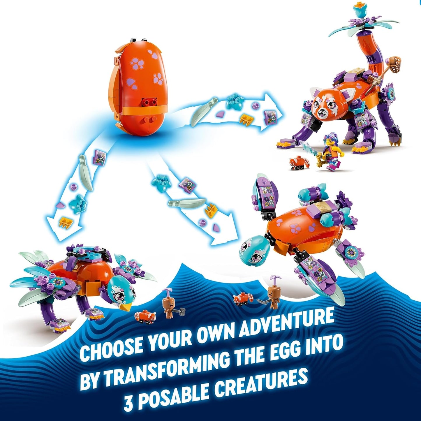 LEGO DREAMZzz Juego de animales de ensueño de Izzie, juguete de construcción de pájaro panda tortuga para niñas y niños a partir de 8 años, juego creativo con 2 minifiguras