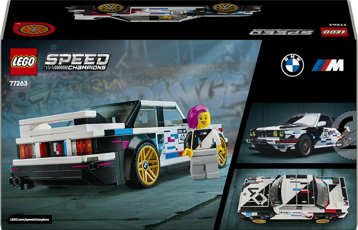 LEGO Brinquedo Speed Champions BMW M3 (E30) – Kit de Modelo com Minifigura de Piloto Colecionável – Ideia de Presente de Aniversário para Meninos a partir de 9 Anos e Fãs de Automobilismo – 77263