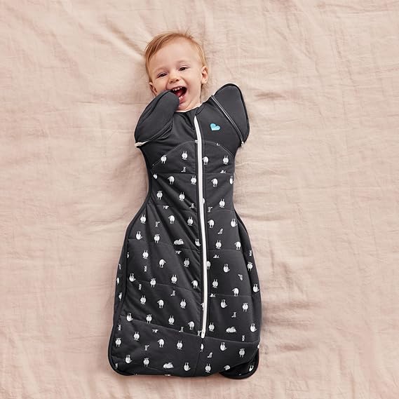 Love To Dream™ Saco de Transição Swaddle UP™, Grande (8,5-11 kg), Cor Carvão Lamb's Best Friend | Ajuste perfeito com abas removíveis | 2,5 Tog | Ideal para inverno e outono (16-20 °C) | Lavável à máquina e com zíper duplo