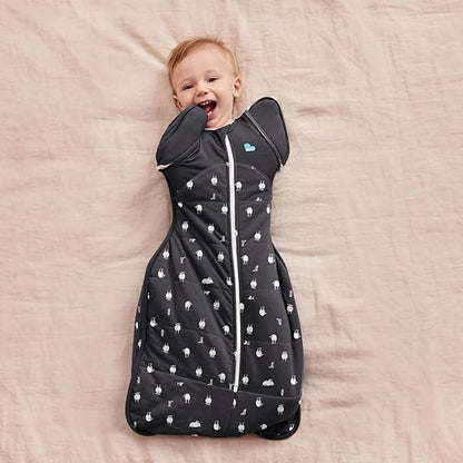 Love To Dream™ Saco de Transição Swaddle UP™, Grande (8,5-11 kg), Cor Carvão Lamb's Best Friend | Ajuste perfeito com abas removíveis | 2,5 Tog | Ideal para inverno e outono (16-20 °C) | Lavável à máquina e com zíper duplo