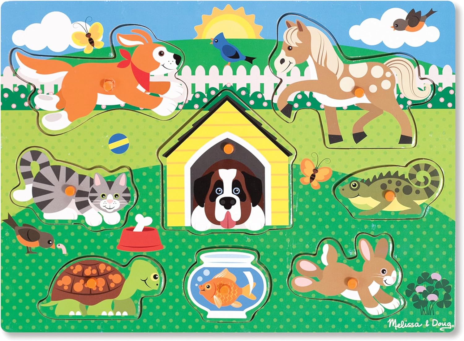 Melissa & Doug Wooden Toys - Safari Peg Boards para crianças, brinqued