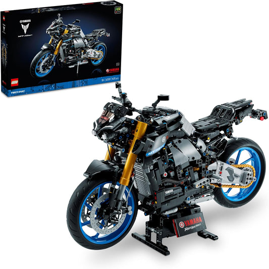 LEGO Technic 42159 Yamaha MT-10 SP para adultos construir, conjunto de construção de réplica de motocicleta autêntica com motor de 4 cilindros, direção funcional e aplicativo AR, presente para homens e mulheres 42159