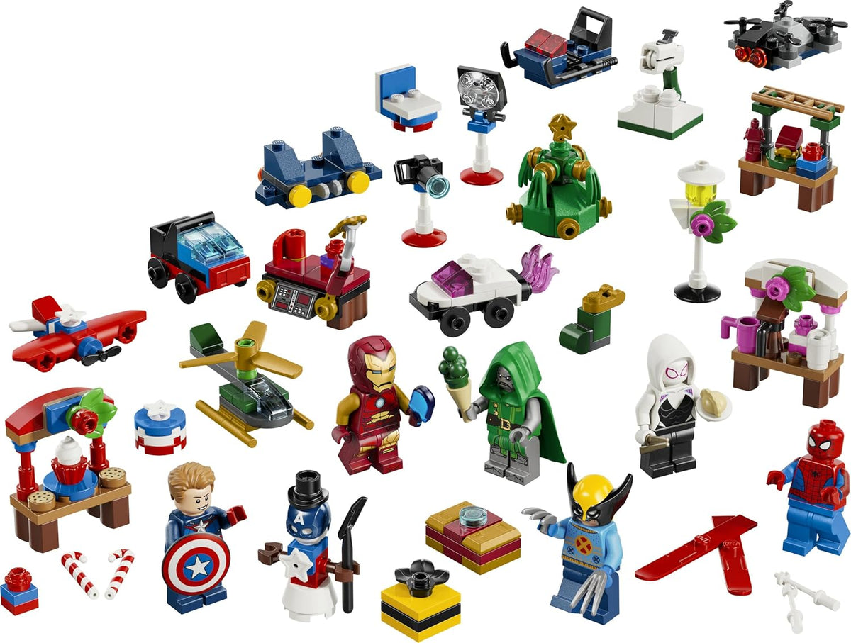 LEGO Calendário do Advento Marvel 2026-76340 | Brinquedos para meninos a partir de 6 anos, 24 surpresas de super-heróis, avião e carro, 6 minifiguras, ideia de presente de Natal, 317 peças
