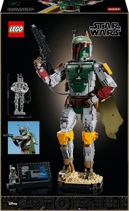 LEGO Star Wars 75455 Figura do Boba Fett – Kit de modelo para adultos, inclui armadura de Beskar, blaster e minifigura de caçador de recompensas – Decoração para prateleira ou mesa – Presente para fãs de O Retorno de Jedi
