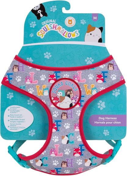 Squishmallows Arnês para animais de estimação Original Squad Goals (tamanho médio) - Roupa oficial para animais de estimação da Jazwares