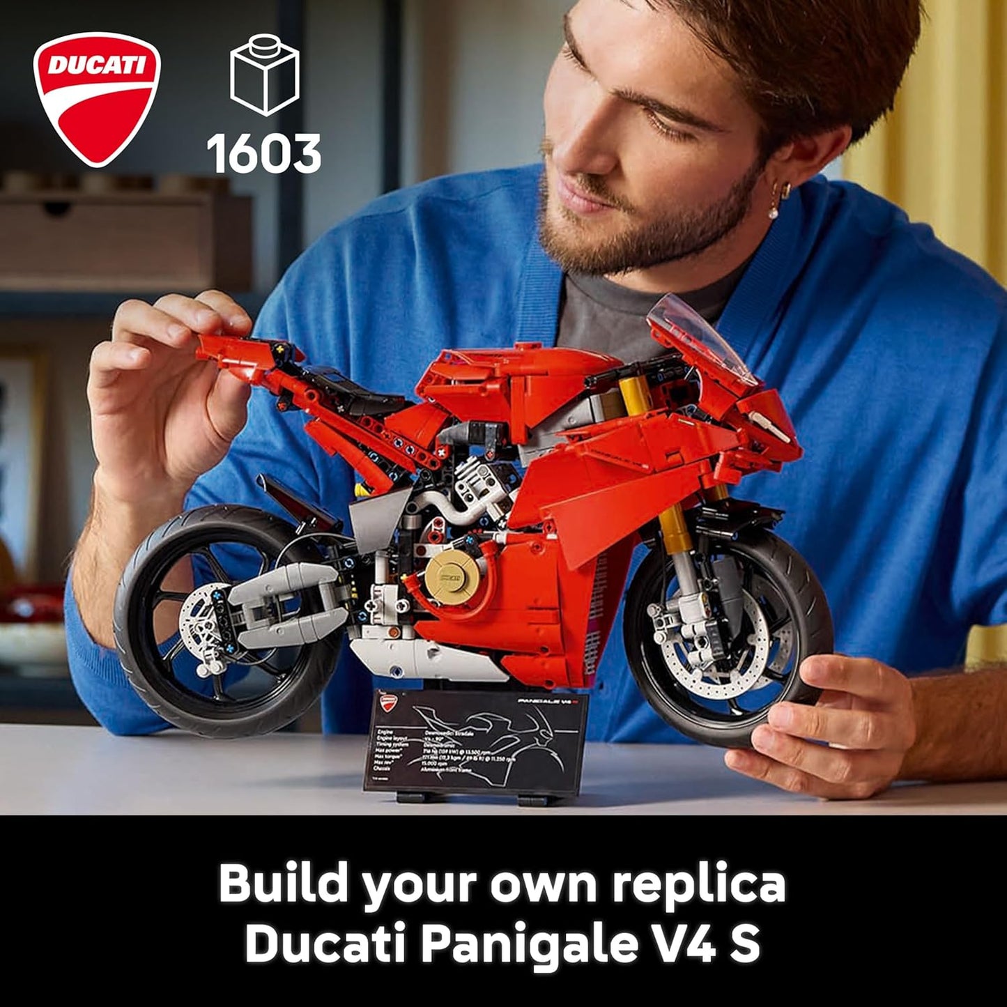 LEGO Technic Ducati Panigale V4 S - Conjunto de Construção para Adultos (18+) - Presente para Fãs de Motocicletas - 42202