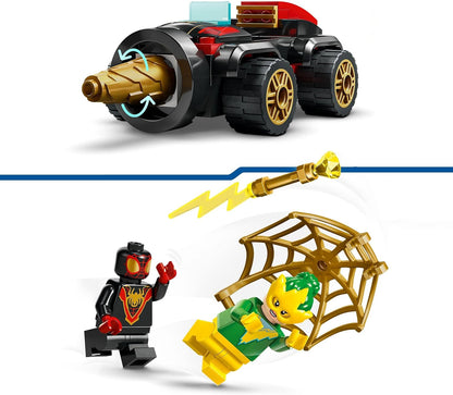 LEGO Marvel Spidey e seus incríveis amigos Drill Spinner Vehicle, brinquedo de carro do Homem-Aranha para crianças, meninos e meninas de mais de 4 anos, com 2 minifiguras, diversão de super-herói do programa de TV Disney +, ideia de presente 10792