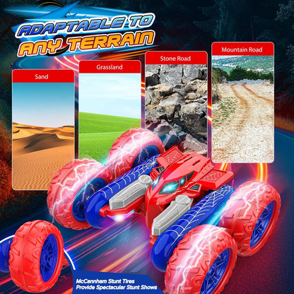 Dreamlandia Carrinhos de Controle Remoto para Crianças, Carro Aranha RC com Giro de 360°, Presente de Aniversário para Meninos de 4 a 10 Anos, Brinquedos do Homem-Aranha e Seus Incríveis Amigos
