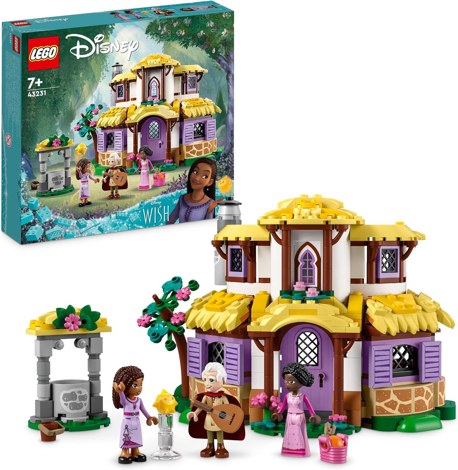 LEGO 43231 Disney Wish Asha's Cottage Playset, abrindo Toy Dollshouse ...