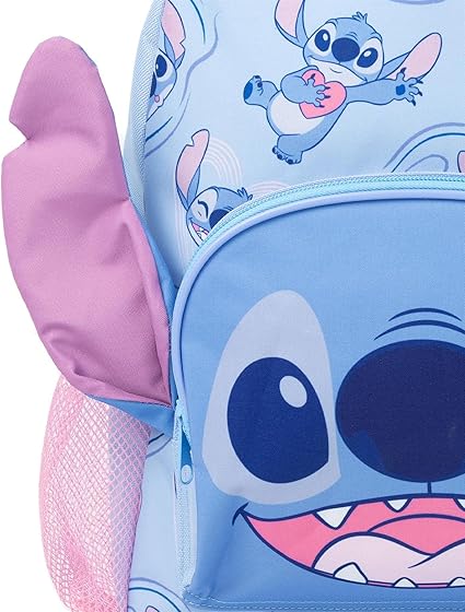 Disney Mochila para meninas Lilo e Stitch | Produtos de personagens alienígenas para crianças Mochila escolar com orelhas 3D Estojo para lápis e garrafa de água | Presentes para bolsas de volta às aulas