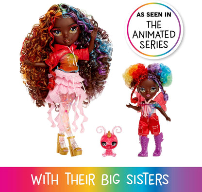 Rainbow High Littles Fadas Fantasia Arco-Íris e Bichinho de Estimação - Astrid, Rainbow - Boneca pequena articulada de 14 cm e bichinho de estimação borboleta fantástico com asas de fada intercambiáveis, presente fofo para crianças a partir de 4 anos