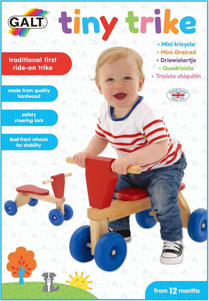 Galt Toys, Triciclo Pequeno, Triciclo de Madeira para Bebês, Idades 1 Ano ou Mais