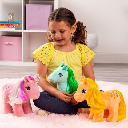 Meu pequeno pônei | Pelúcia Applejack | Presentes de cavalo retrô para meninas e meninos, brinquedos colecionáveis de cavalo vintage para crianças, brinquedos de unicórnio para meninos e meninas de 3 anos ou mais