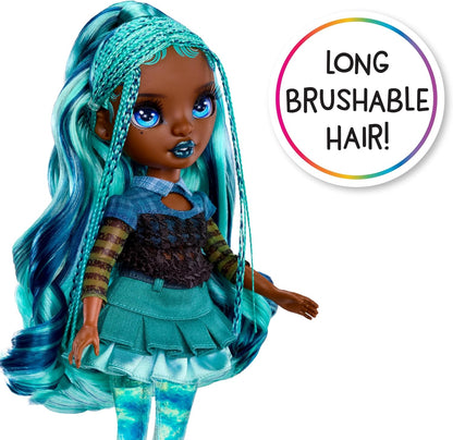 Boneca Rainbow High Sparkle & Shine - Misty - Boneca Fashion de 28cm com Cabelo Azul Turquesa e Bolhas Mágicas nas Pernas, Colorida, Estilosa, Divertida, Colecionável, Para Crianças de 4 a 12 Anos ou Mais