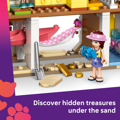 LEGO Friends Casa de Praia com Focas - Conjunto de Brinquedo em Miniatura com 3 Mini Bonecas, 2 Figuras de Animais Marinhos e Acessórios, incluindo Prancha de Surf e Caiaque - Presente de Aniversário para Meninas a partir de 7 Anos - 42699