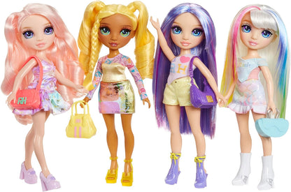 Boneca Rainbow High My Fashion Style - Bella - Boneca fashion rosa de 28 cm com roupa estilosa e bolsa elegante. Brincadeira, articulada, colecionável. Para crianças de 4 a 12 anos ou mais.