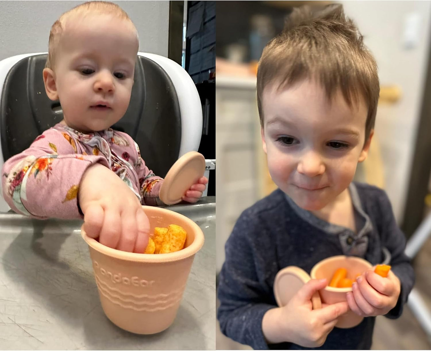 PandaEar Conjunto de 12 Potes de Silicone para Alimentos de Bebê, Potes Reutilizáveis de 120ml com Tampas, Potes Pequenos para Alimentos, Antivazamento, Ideais para a Introdução Alimentar do Bebê e para Congelar