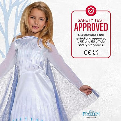 DISGUISE  Fantasia clássica oficial da Disney Elsa Snow Queen, Frozen 2 Costume Kids