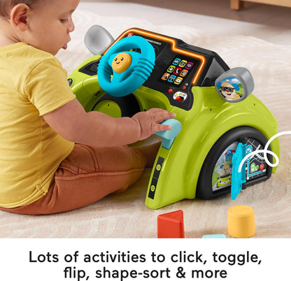 Brinquedo educativo Fisher-Price para bebês e crianças pequenas: Carrinho de atividades Laugh & Learn Sit & Steer Driver com estágios inteligentes para crianças a partir de 6 meses, JDY43