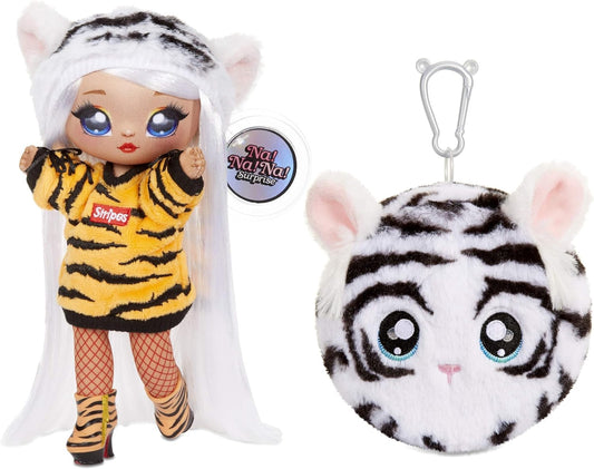 Na Na Na Surprise Boneca fashion e bolsa de pelúcia 2 em 1 - Colecionável - Série 4 - Bianca Bengal