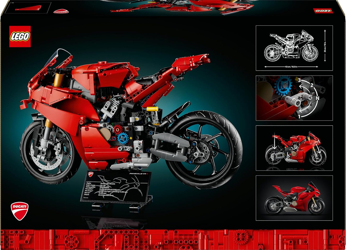 LEGO Technic Ducati Panigale V4 S - Conjunto de Construção para Adultos (18+) - Presente para Fãs de Motocicletas - 42202