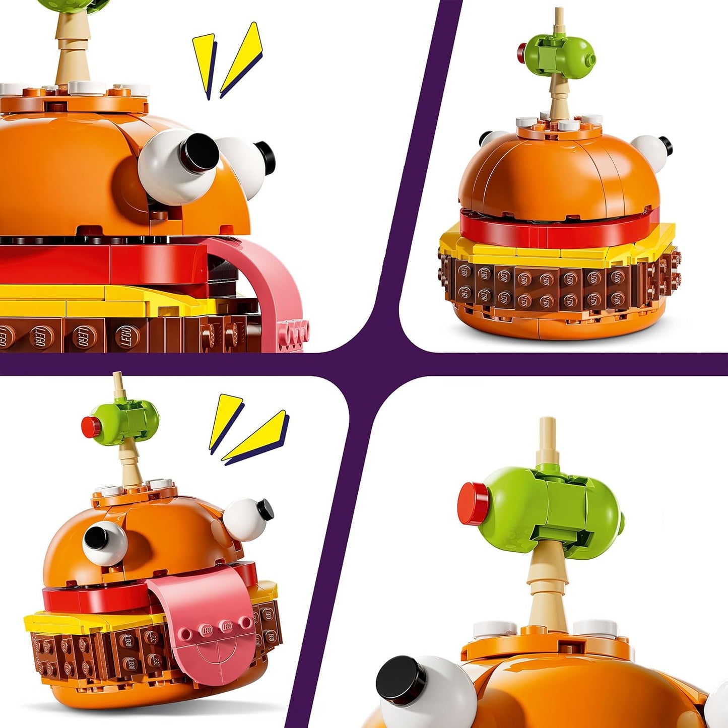 LEGO Conjunto de hambúrguer Fortnite Durrr, brinquedo de construção de personagens de videogame para meninos e meninas de 9 anos ou mais, figura colecionável, presente de aniversário criativo para crianças, adolescentes e jogadores