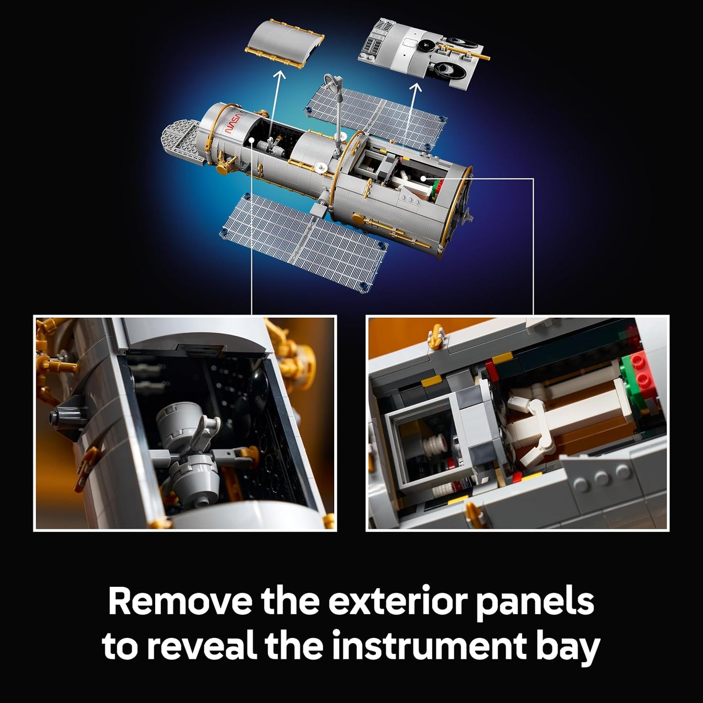 LEGO Icons Telescópio Espacial Hubble – Kit de Modelo 3D para Adultos – Conjunto STEM com Painéis Solares, Painel de Instrumentos e Minifigura de Astronauta – Ideia de Presente de Astronomia para Montar – 11382