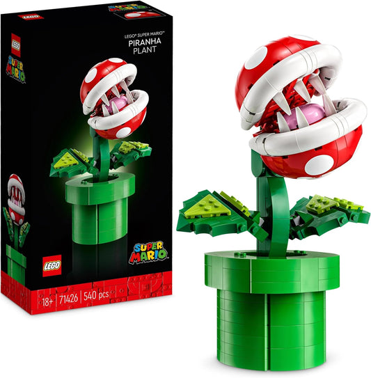 LEGO 71426 Super Mario Set de Planta Piraña, Figura de Personaje Posable con Tubo y 2 Elementos de Moneda, Kit de Modelo para Construir con Adultos, Idea de Decoración de Habitación, Regalo para Hombres, Mujeres y Adolescentes