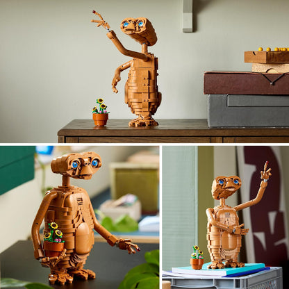 LEGO Ideas E.T. o Extraterrestre – Kit de Modelo para Adultos, inclui Figura do Alienígena, Flores Artificiais em Vaso e Peça Luminosa – Presente Nostálgico para Fãs de Filmes de Ficção Científica – 21370