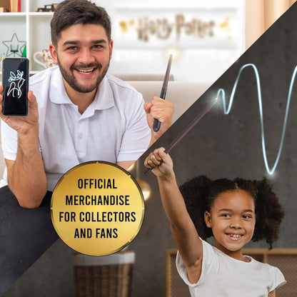 UAU! COISAS - Varinha Lumos de Draco Malfoy com 14 luzes, varinhas oficiais de Harry Potter e presentes do Mundo Mágico, brinquedos e itens colecionáveis, acessórios para fantasias e jogos de interpretação de papéis para fãs, meninas e meninos