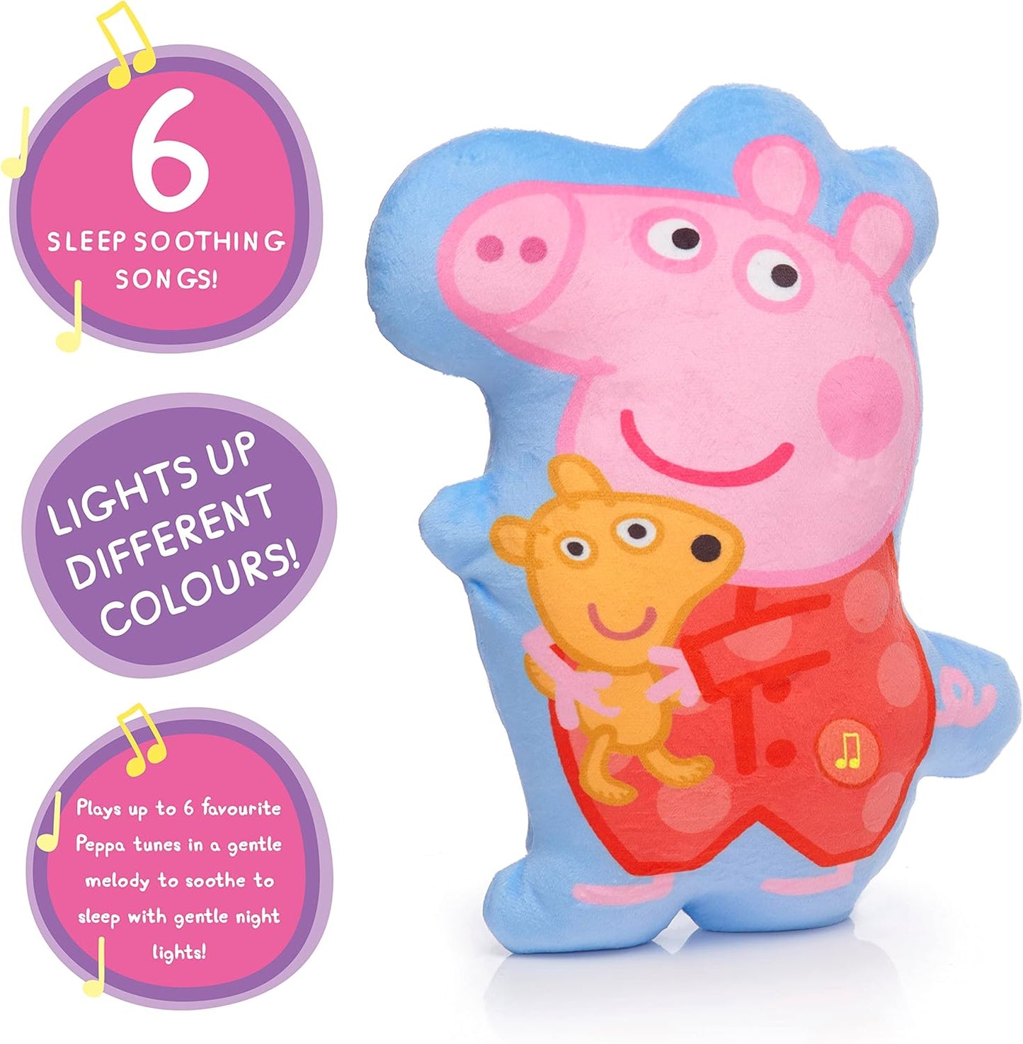 UAU! COISAS - Peppa Pig Soother da Lullaby Labs | Brinquedo interativo para aprendizagem pré-escolar | Luz noturna e sons musicais | Brinquedos de pelúcia para meninas e meninos de 2, 3, 4 e 5 anos