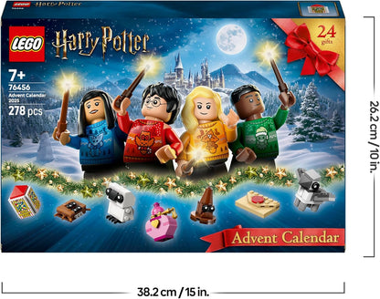 LEGO Harry Potter 2025 Calendário do Advento  para meninos e meninas a partir de 7 anos - Brinquedo de contagem regressiva para o Natal com 24 surpresas, incluindo 8 minifiguras com suéteres natalinos e mini construções - Ideia de presente - 76456