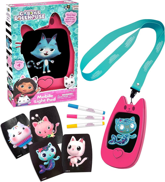 Tablero de dibujo móvil iluminado de la casa de muñecas de Gabby