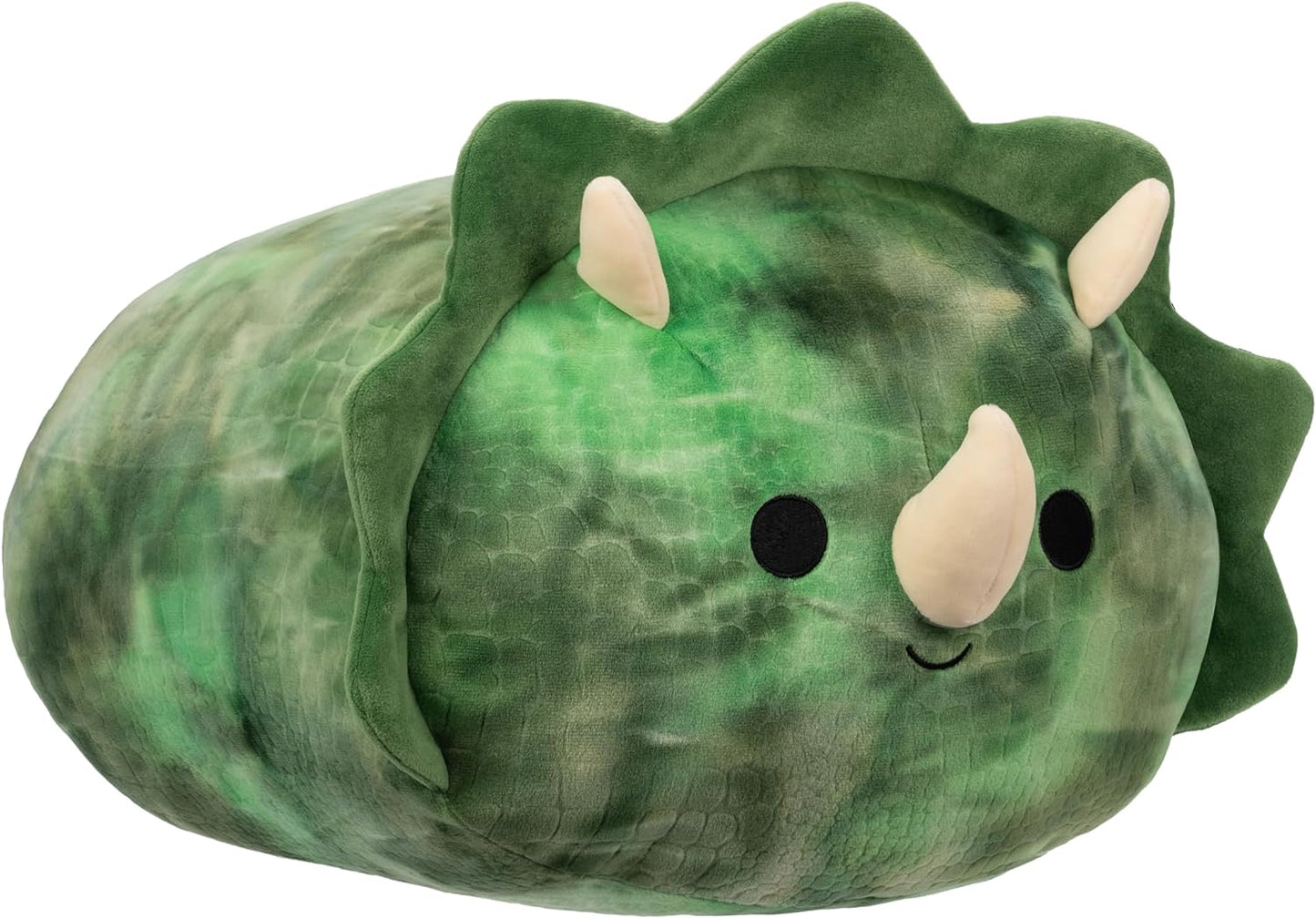 Squishmallows SQCR04197 Trey, el Triceratops verde texturizado, apilable, 12 pulgadas, tamaño mediano, ultrasuave, oficial de peluche Kelly