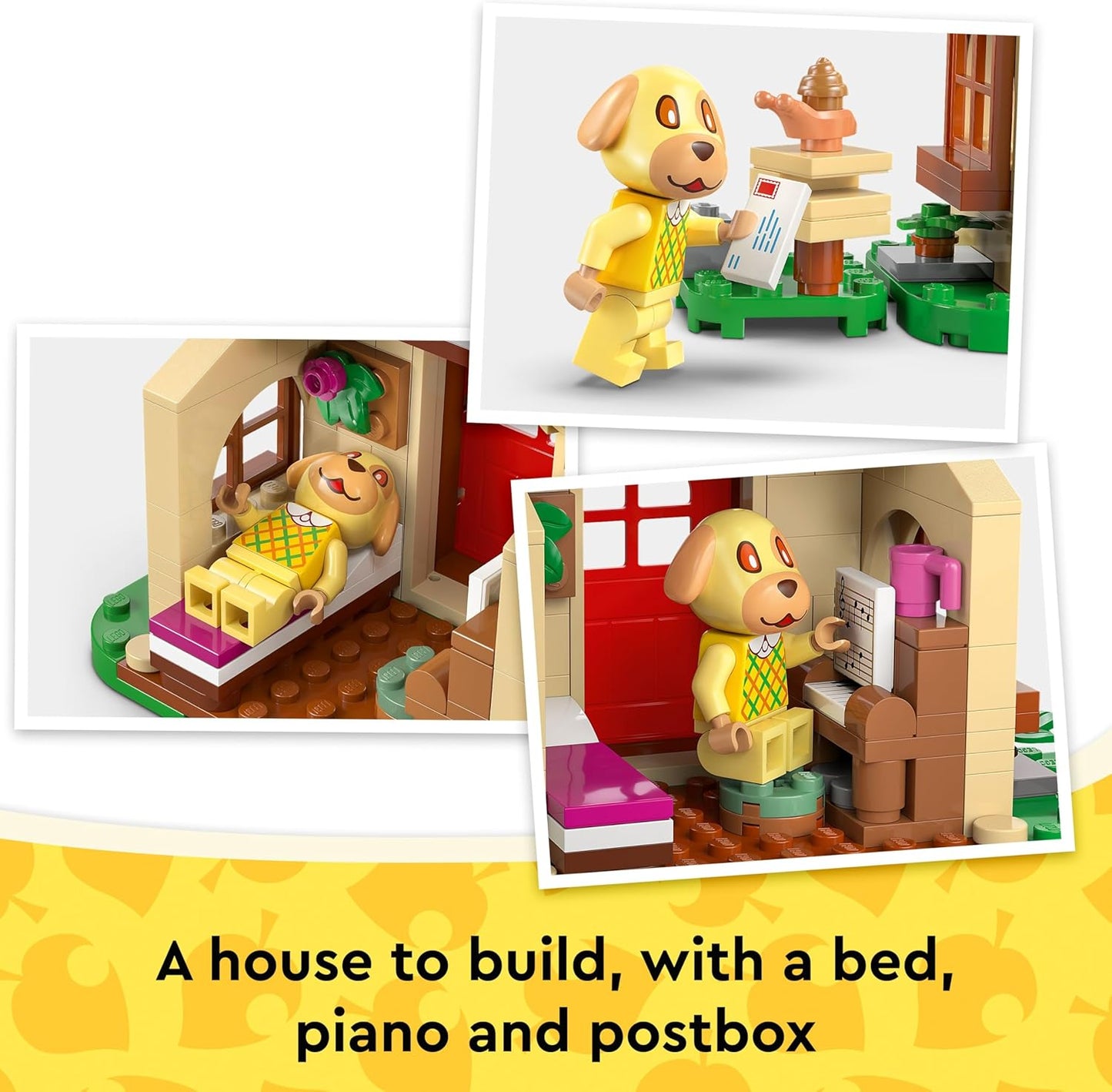 LEGO Animal Crossing Casa Aconchegante da Goldie - Inclui minifigura, piano, mesa de piquenique e acessórios de comida de brinquedo - Presente perfeito para crianças a partir de 6 anos - 77058